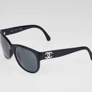 Chanel CC Logo Sunglasses-5182 , Black, Pre Owned, Original Case Included